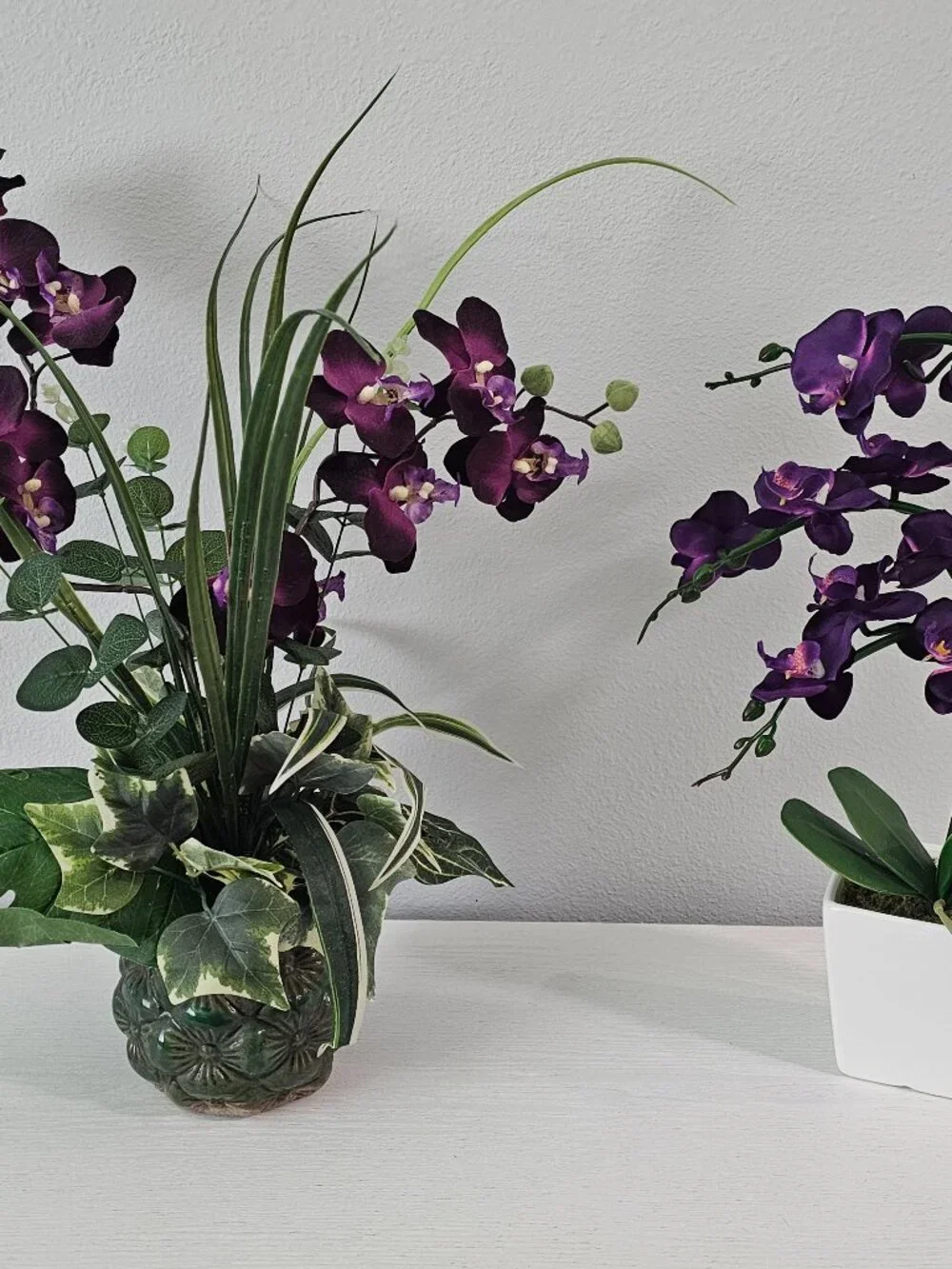 Artificial Orchid Plants Deep Purple - Lot of 2
